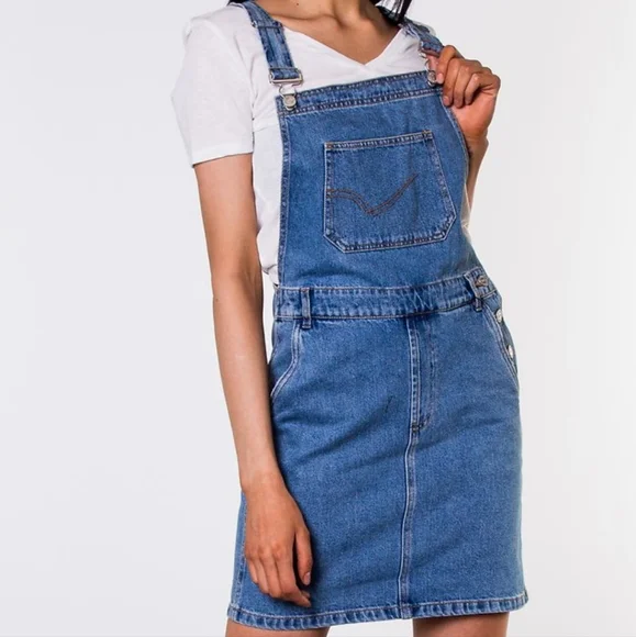 ONLY | Karlie denim Spencer pinafore dress - Picture 7 of 7